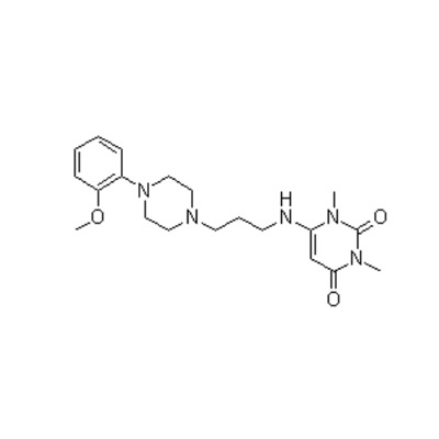 6-[[3-[4-(2-metoksüfenüül)-1-piperasinüül]propüül]amino]-1,3-dimetüül-2,4(1 H,3H)-pürimidiindioonvesinikkloriid