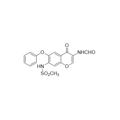 N-(3-formamido-4-okso-6-fenoksü-4H-kromeen-7-üül)metaansulfoonamiid N-[7-(metaansulfoonamido)-4-okso-6-fenoksü-4H-kromeen-3-üül]formamiid